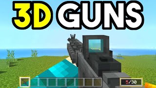 Realistic 3D GUNS ADDON For Minecraft Bedrock 120 [upl. by Annyl32]