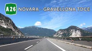 Italy A26 Novara  Gravellona Toce Autostrada dei Trafori [upl. by Qulllon]