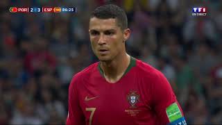 POR  ESP 2018  Dun coup franc exceptionnel Ronaldo ramène le Portugal à hauteur   150618 [upl. by Duomham]