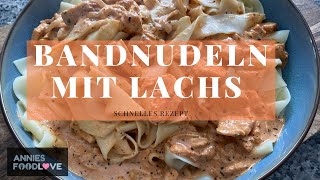 Bandnudeln mit Lachs  schnelles Rezept [upl. by Aonian]