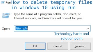 How to remove temporary files on Windows 10 using run [upl. by Rosanne]