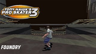 Tony Hawks Pro Skater 3 1 Foundry  100 Goals Stats and Decks PS1 Gameplay [upl. by Anelrad]