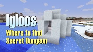 Minecraft 19  Igloos  Where To Find  Secret Dungeon [upl. by Ianthe]