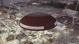 Hinkley C nuclear reactor roof lifted into place [upl. by Gottuard275]