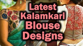 Modern Kalamkari Blouse  Kalamkari Blouse Designs  Kalamkari Print Blouse [upl. by Ardel]