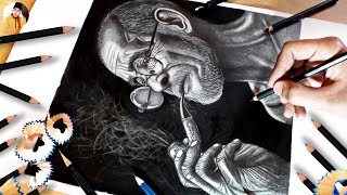 DRAWING OLD MAN  DRAWING REALISTIC OLD MAN PORTRAIT [upl. by Noiram]