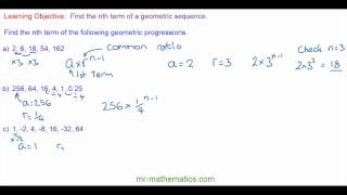 Geometric Sequences  Mr Mathematics [upl. by Llebiram155]