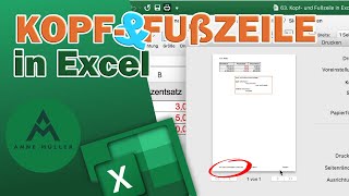 Kopf und Fußzeile in Excel [upl. by Einad224]