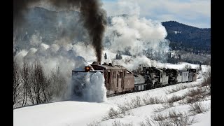 Cumbres and Toltec Rotary steam powered snowplow gets to work 2020 Part 1 [upl. by Ettelra]