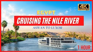 🇪🇬 Scenic Egypt Tour of the Nile River from Luxor to Aswan 4K HD  60fps [upl. by Ardath]