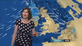 Helen Willetts Early BBC Weather 2017 07 14 [upl. by Eibloc]