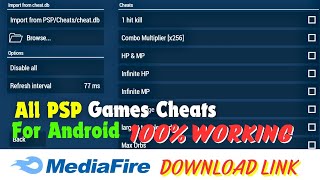 PPSSPP 2024 all Games Working Cheats File Download  How to use Cheat codes in PPSSPP Emulator [upl. by Ayamahs]