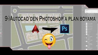 9Autocadden Photoshopa Plan Boyama [upl. by Skilken]