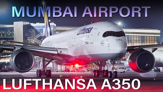 LUFTHANSA AIRBUS A350900 XWB Inaugural Flight to Mumbai International Airport [upl. by Kitti]