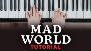 How To Play quotMad Worldquot Gary Jules version Beginner Piano Tutorial [upl. by Joab]