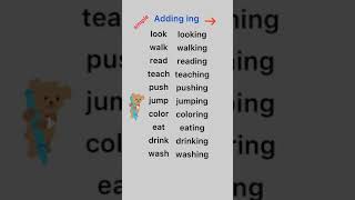Basic English  Grammar  Verbs  Adding ing  part 1 📚 [upl. by Duaner]