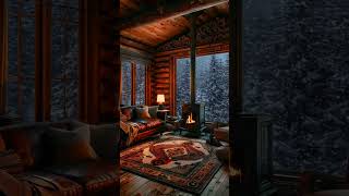 Snow Retreat 🌨️ Warm Room with Falling Snow amp Crackling Fire Ambience [upl. by Carlynne873]