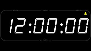 12 Hour  TIMER amp ALARM  1080p  COUNTDOWN [upl. by Amadeus824]