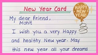 Happy New Year Card Writing 2025  Happy New Year Greeting Card Messages  Happy New Year Wishes [upl. by Yecaj]