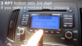 Setting the Radio code on a Hyundai I30 [upl. by Scott]