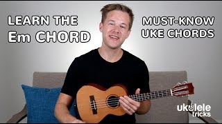 How to Play an Em E Minor Chord on Ukulele [upl. by Akessej482]