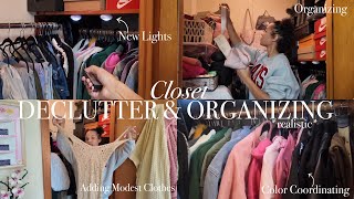 DECLUTTERING ORGANIZING amp CLEANING MY CLOSET♡ new modest pieces amp new closet setup  ariijosephine [upl. by Idnahs]