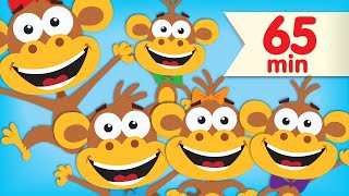 Five Little Monkeys   More Super Simple Songs amp Nursery Rhymes [upl. by Darrey]