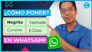 Como poner letra en NEGRITA CURSIVA TACHADA en whatsapp 2024 [upl. by Loria317]