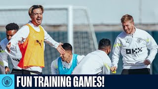 FUN TRAINING GAMES  Man City Training [upl. by Iasi261]