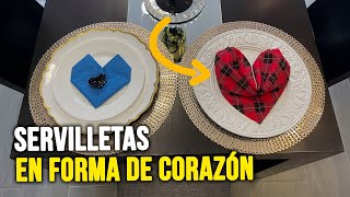 DIY Servilletas de tela o papel dobladas en forma de corazón [upl. by Verity606]