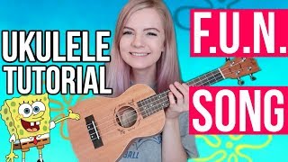 Spongebob FUN song  EASY BEGINNER UKULELE TUTORIAL [upl. by Jara]