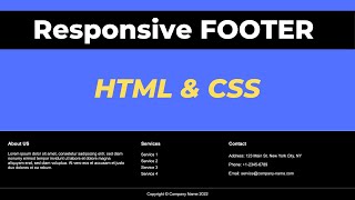 Responsive Footer with CSS Flexbox  Creating A Simple Footer with HTML amp CSS [upl. by Mackenzie]