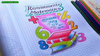 MIRA como dibujar PORTADA DE RAZONAMIENTO MATEMATICO [upl. by Nhepets]