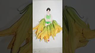 Girls dress with flowers art shortvideo subscribe glitter moumitaart shorts [upl. by Sukcirdor]