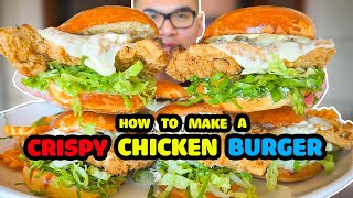 How to make a CRISPY CHICKEN BURGER [upl. by Notanhoj839]