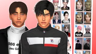 Sims 4 male hair haul💗cc links [upl. by Nirrek]