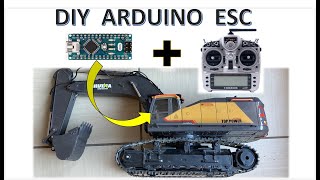 Diy Rc Excavator upgrade Huina 1592 With Arduino Esc taranis [upl. by Weigle797]