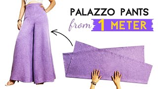 Very Easy Palazzo Pants Cutting and Stitching from Only 1 Meter  Loyce DIY sewing [upl. by Mendel]