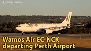 Wamos Air ECNCK departing Perth Airport on RW03 [upl. by Bacchus473]