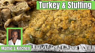 Delicious Turkey and Stuffing  Thanksgiving Meal  Matties Kitchen [upl. by Shuma]