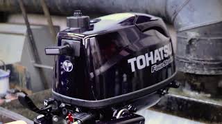 RUNNING A TOHATSU 6HP FOUR STROKE OUTBOARD MOTOR [upl. by Norword]