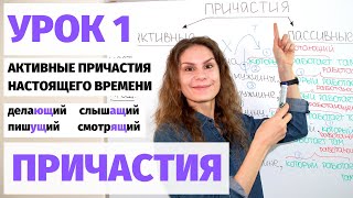 Урок 1 Активные причастия настоящее время  Причастия [upl. by Whiffen]