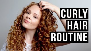 MY CURLY HAIR ROUTINE WASH STYLE amp DIFFUSE [upl. by Andra870]