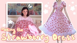 Making the Strawberry Dress from Lirika Matoshi  DIY [upl. by Ahtinak]