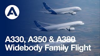 Airbus widebody family flight with the A350 XWB A380 and A330 [upl. by Norabel]