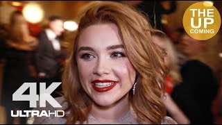 Florence Pugh interview on The Little Drummer Girl The Rocks at Critics Circle Awards 2018 [upl. by Eelrehpotsirhc]