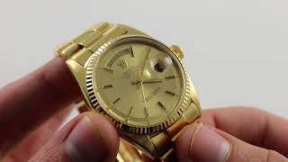 PreOwned Rolex Oyster Perpetual DayDate 1803 Luxury Watch Review [upl. by Manwell]