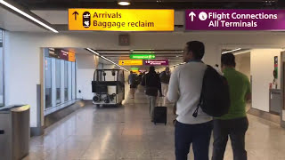 Arrival at Terminal 4 Heathrow London with Qatar Airways [upl. by Milde347]