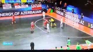 Higuita Futsal Kazakhstan goalkeeper scored [upl. by Onileva]