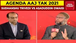 Sudhanshu Trivedi Vs Asaduddin Owaisi On State Of War In UP  Exclusive  Agenda Aaj Tak 2021 [upl. by Senhauser]